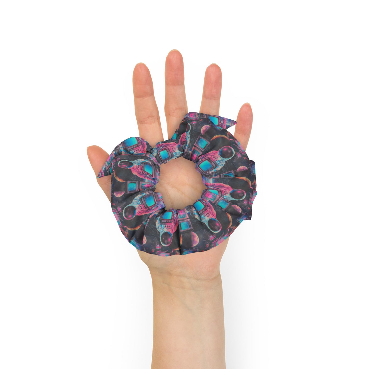 Neon Astronaut Recycled Scrunchie