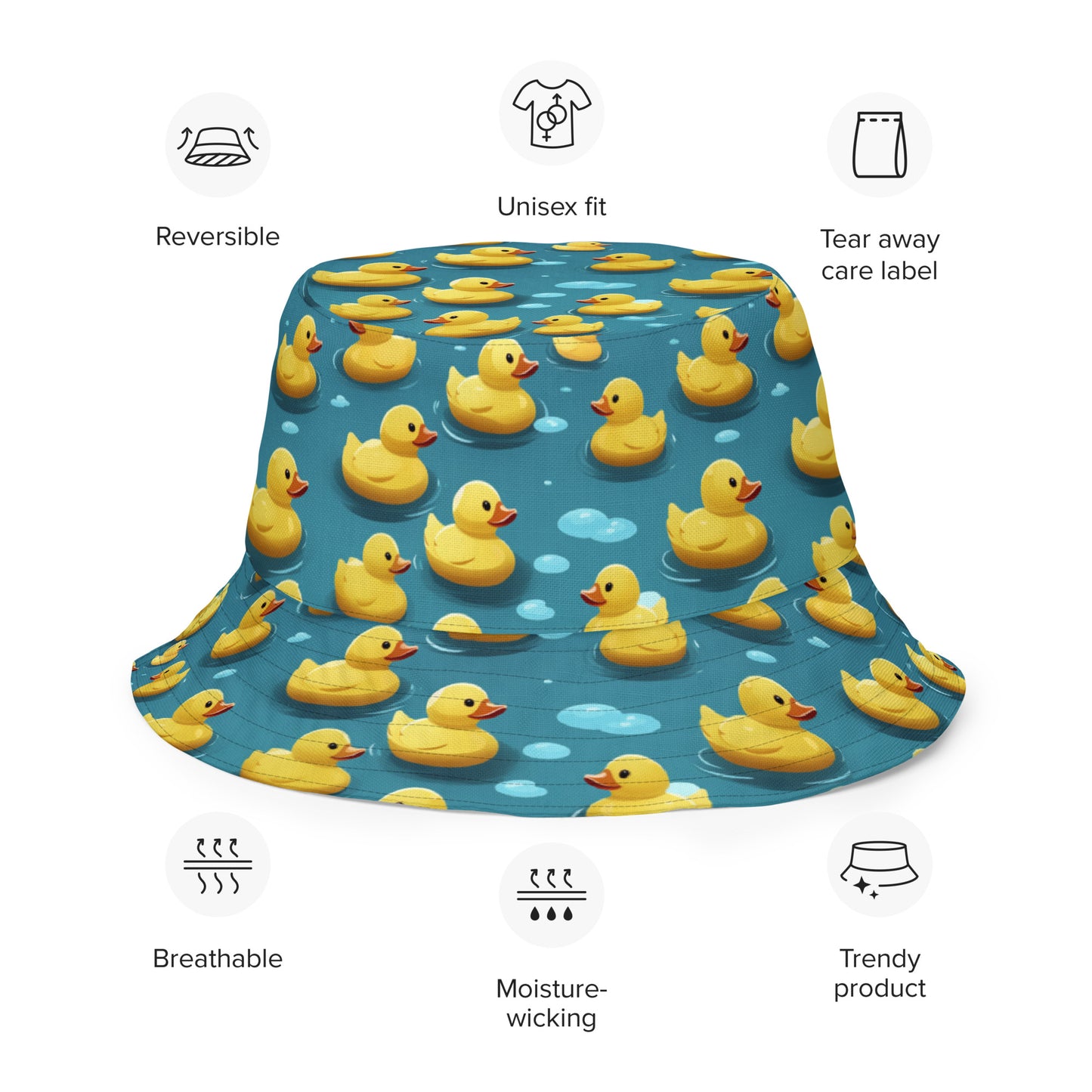 Duck and Ghosties Reversible Bucket Hat