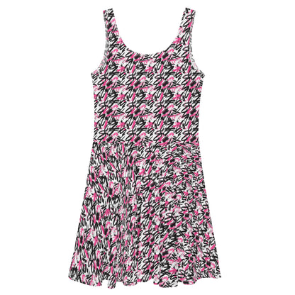 Pink Scribbles Skater Dress