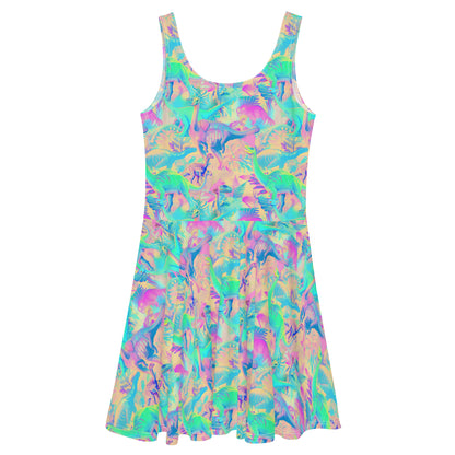 Pastel Dinosaur Skater Dress