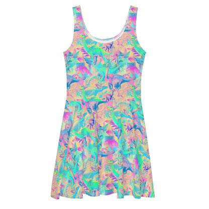 Pastel Dinosaur Skater Dress