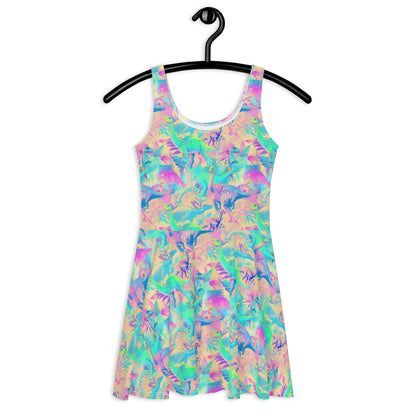 Pastel Dinosaur Skater Dress