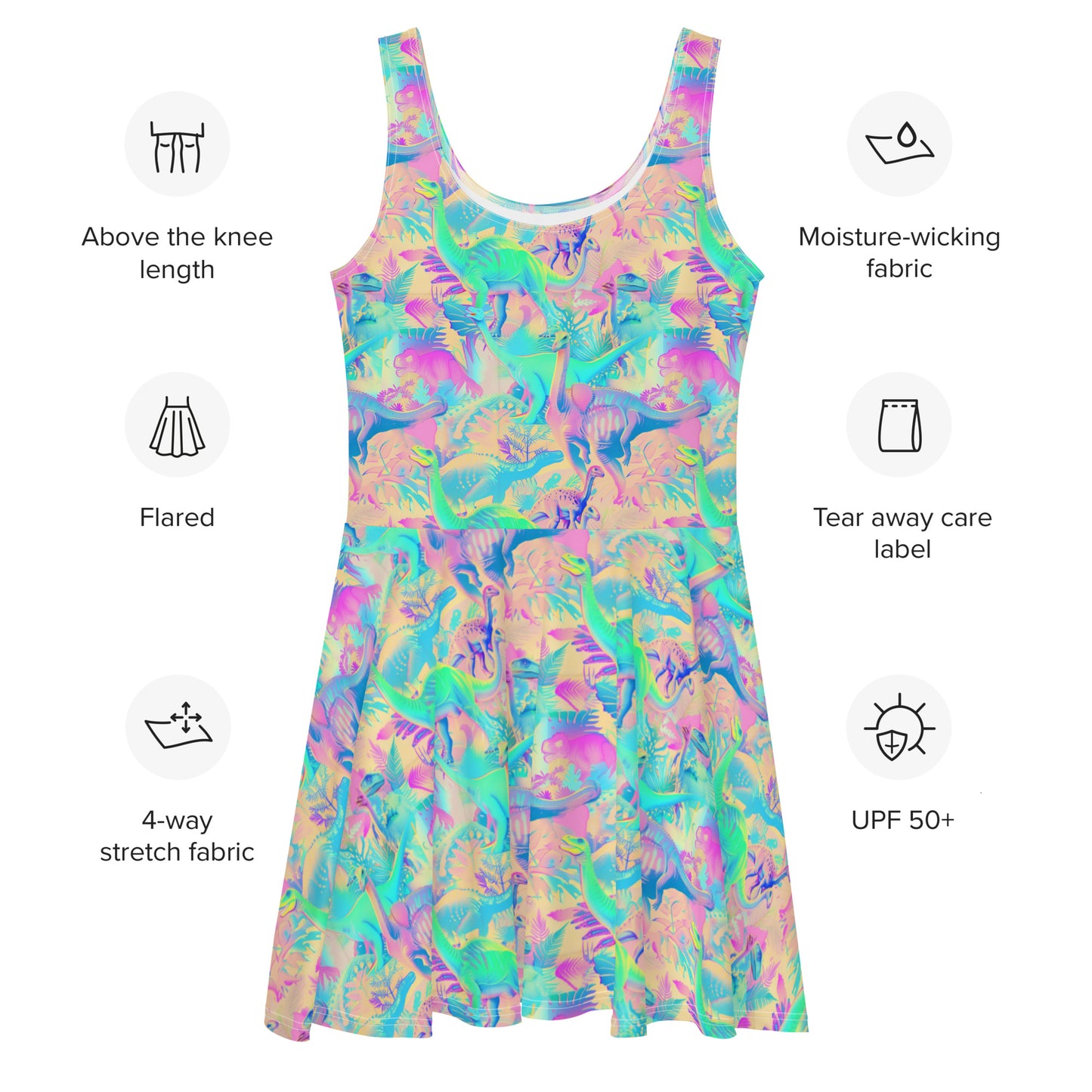 Pastel Dinosaur Skater Dress