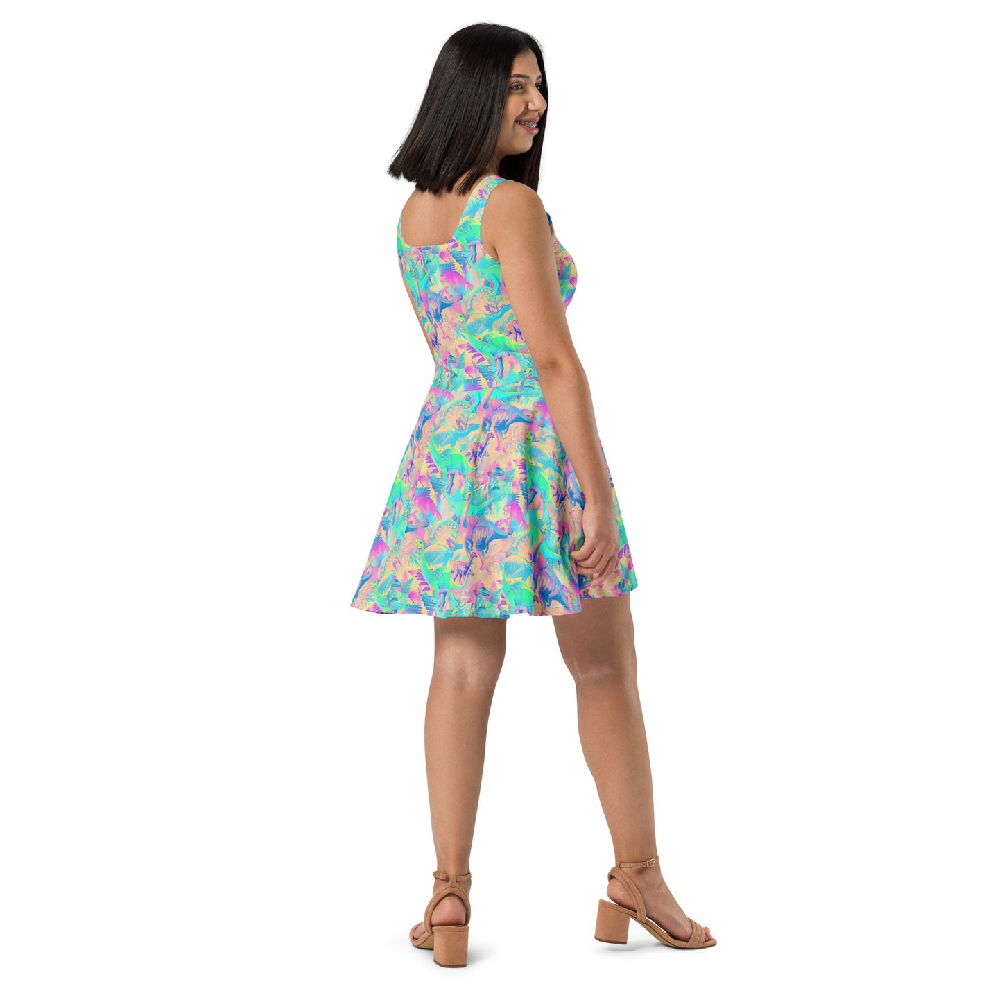 Pastel Dinosaur Skater Dress