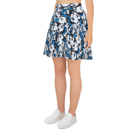 Retro in Blue Skater Skirt