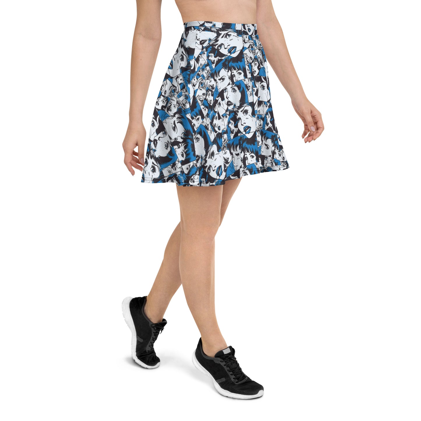 Retro in Blue Skater Skirt