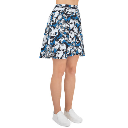 Retro in Blue Skater Skirt