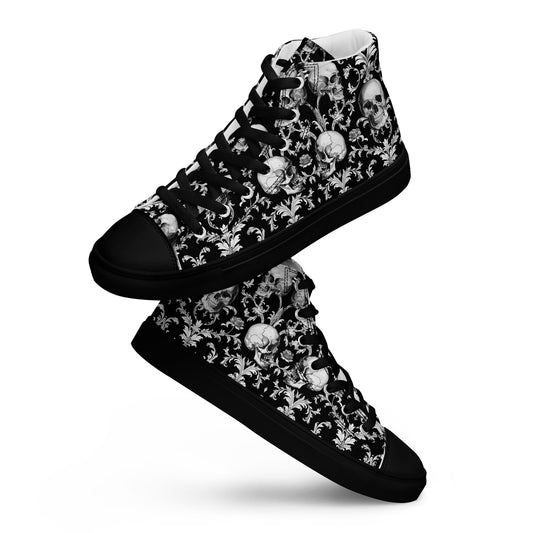 Rococo Skulls Women's High Top Canvas Shoe