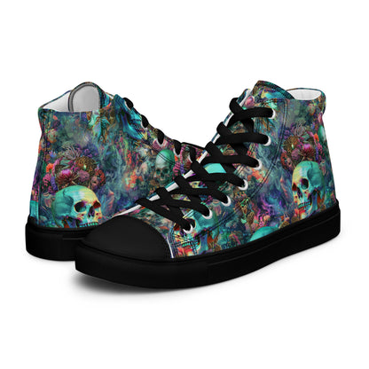 Glowing Ghosts Women's High Top Canvas Shoe