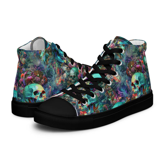 Glowing Ghosts Women's High Top Canvas Shoe