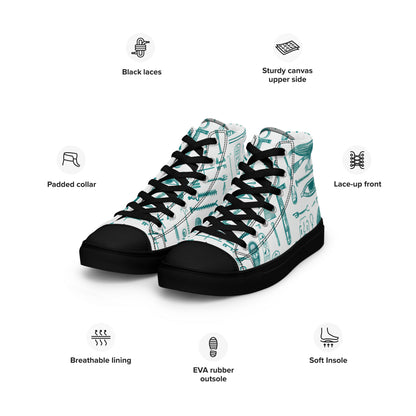 Ancient Symbology Women's High Top Canvas Shoe