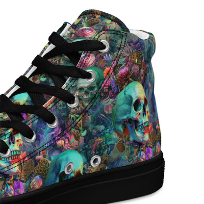 Glowing Ghosts Women's High Top Canvas Shoe