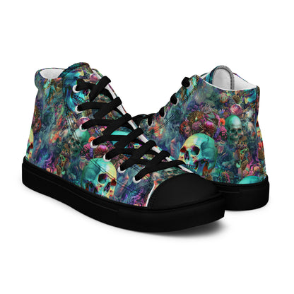 Glowing Ghosts Women's High Top Canvas Shoe