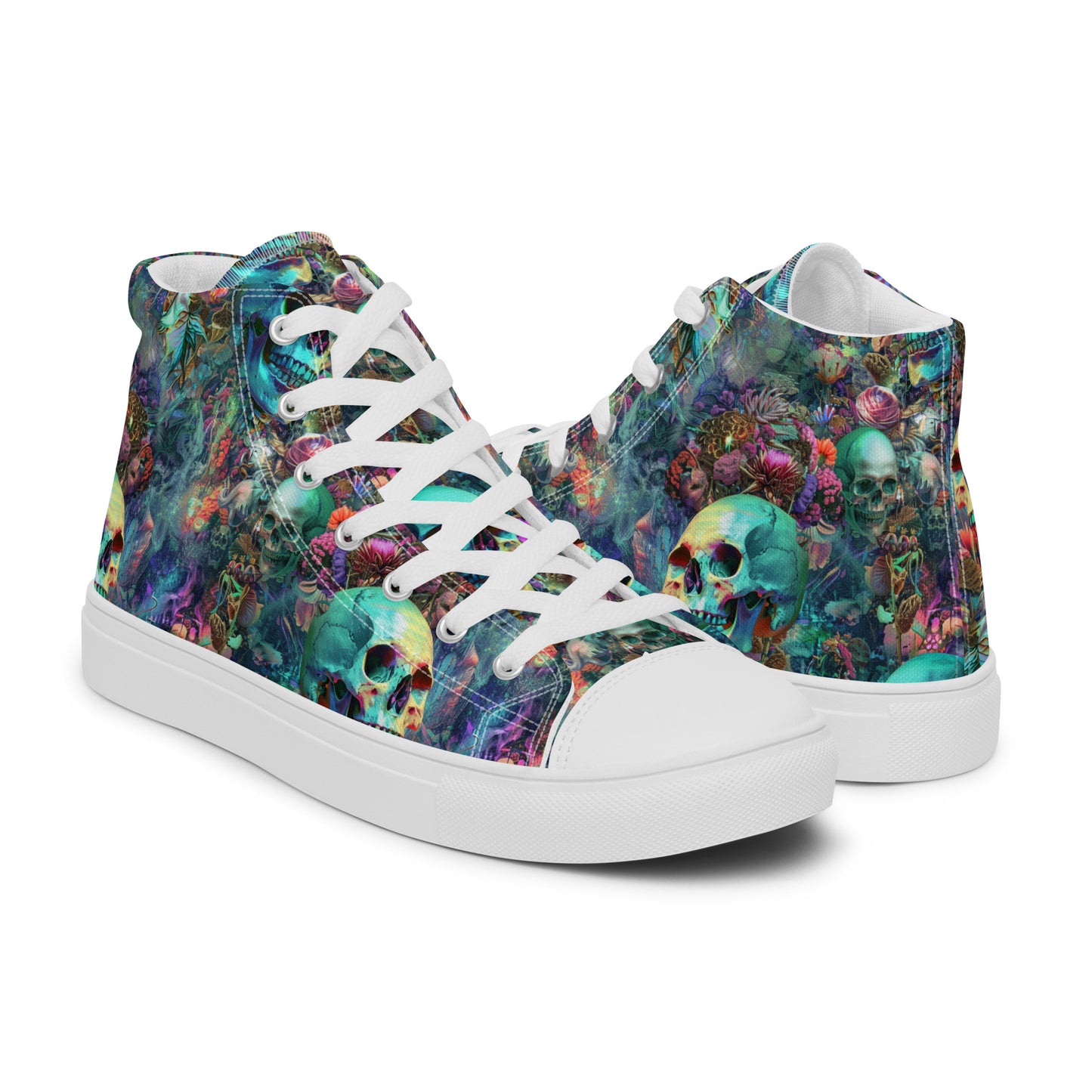 Glowing Ghosts Women's High Top Canvas Shoe