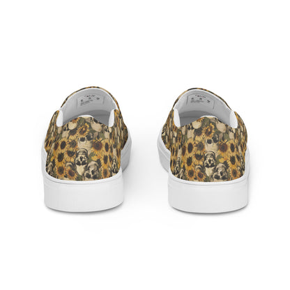 Sunflower Skull Women’s Slip-On Canvas Shoes