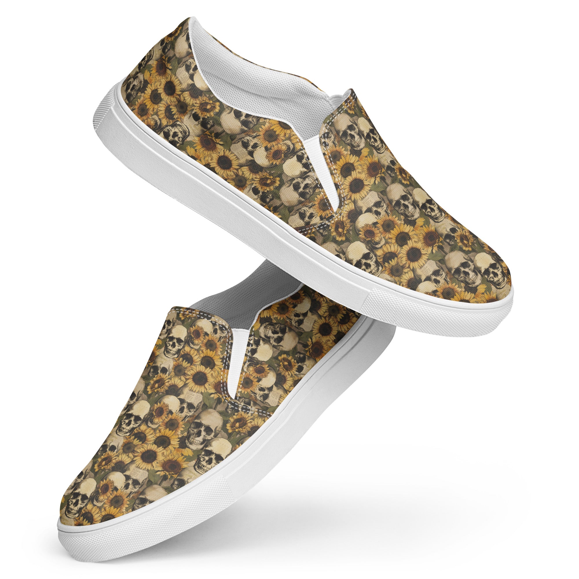 Women’s slip-on canvas shoes | sunflower discount cow print shoes | western wear womens shoes